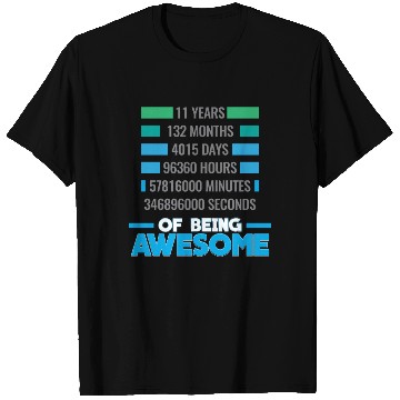 Discover 11th Birthday Anniversary Awesome - 11 Years Gift T Shirts
