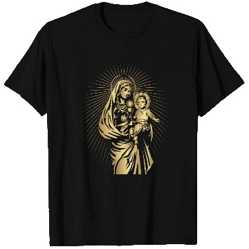 Discover BLESSED VIRGIN MARY AND BABY JESUS T Shirts