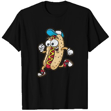 Discover Happy RUNNING HOTDOG BUN Fast Food Marathon T Shirts