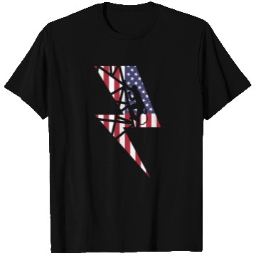 Discover Lineman Usa American Flag Cable Pole Light Gift T Shirts