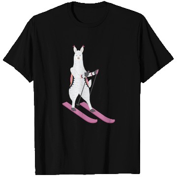 Discover Cute Alpaca Llama Skiing Ski Snowboard Sport Gift T Shirts