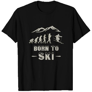 Discover Ski evolution Born to Ski snow cool T Shirts