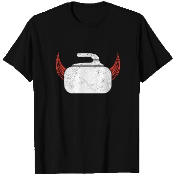 Discover Curling Devil Ice Sports Sweeper Ice Rink Gift T Shirts