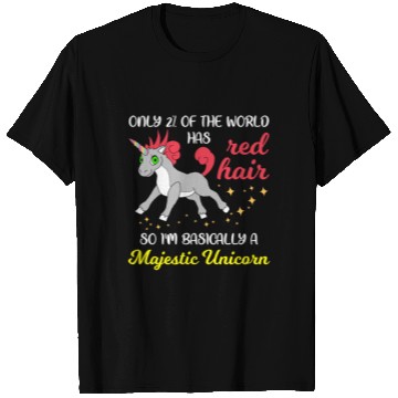 Discover Red Hair Majestic Unicorn Redhead Ginger Gift T Shirts