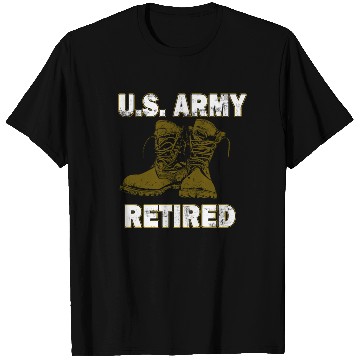 Discover US Army Retired Distressed With Logo Short Sleeve T Shirts