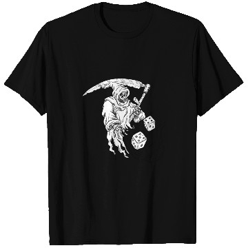 Discover The Grim Reaper Rolling the Dice Drawing T Shirts