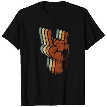 Discover Devil horns Sign Retro Metal Fork Rock Hand T Shirts
