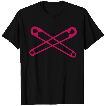 Discover Crossed Safety Pins Punk T Shirts