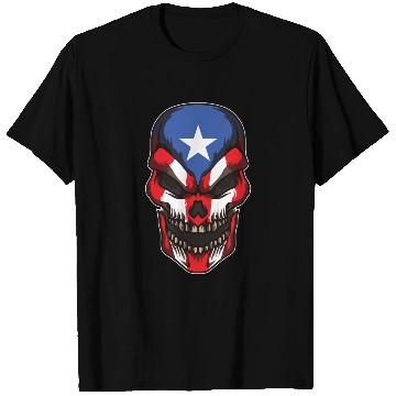 Discover Puerto Rico Skull | Proud Boricua Flag T Shirts