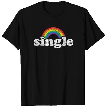 Discover Single Gay Pride Retro Rainbow for Guys Lesbians T Shirts