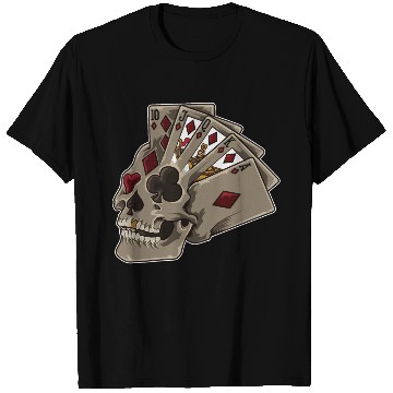 Discover Poker Skull | Card Dealer Gambler Luck Jackpot T Shirts
