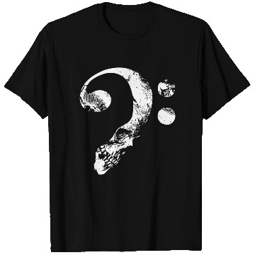 Discover guitar bass skull bass clef osn black and white sh T Shirts