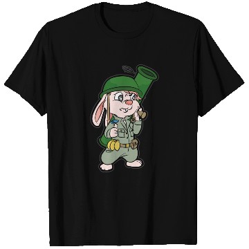 Discover CUTE BUNNY WITH BAZOOKA Soldier Pacifist Private T Shirts