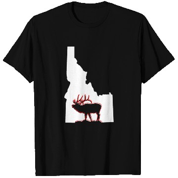 Discover Idaho state with outline of Elk inside combi T Shirts