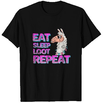Discover cool Llama eat sleep loot T Shirts