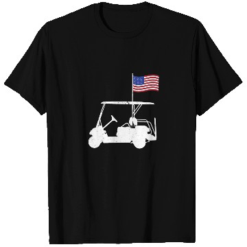 Discover Funny Patriotic Golf Wear USA Flag Golf Cart T Shirts