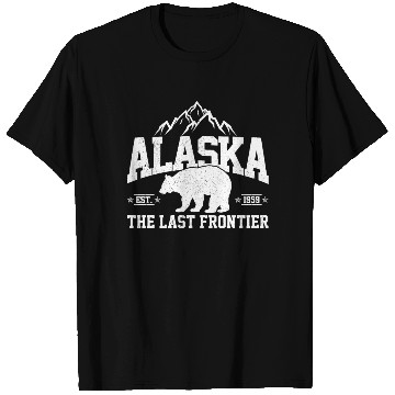 Discover Alaska - The Last Frontier Grizzly Bear Souvenir T Shirts