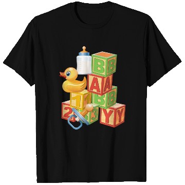 Discover Baby Blocks Duck Bottle Graphic T Shirts