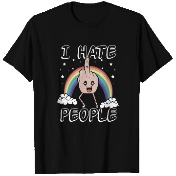 Discover I Hate People Middle Finger Funny Rainbow Gift T Shirts