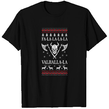Discover Ugly Christmas Viking Fa La La La La Valhalla La T Shirts
