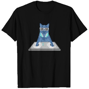 Discover Cat Disc Jockey Kitty DJ Graphic Funny T Shirts