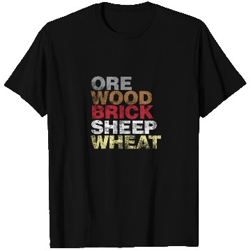 Discover Ore Wood Brick Sheet Wheat Funny Settlers Board T Shirts