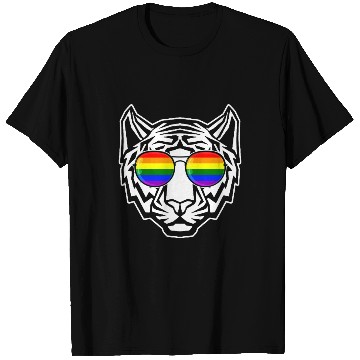 Discover Pride LGBT Tiger Rainbow Sunglasses T Shirts