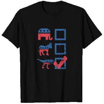 Discover Election Ballot USA Flag Elephant Donkey Dino Gift T Shirts