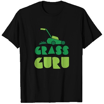 Discover Grass guru with green lawn mower T Shirts