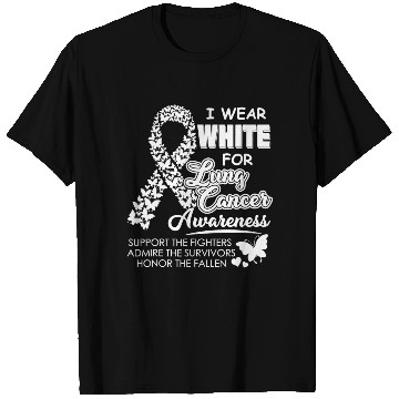 Discover Men Women I Wear White For Lung Cancer Awareness T Shirts