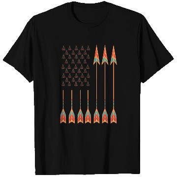 Discover Native American Day with tents & arrows as US flag T Shirts