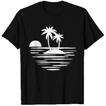 Discover Island with palms white T Shirts