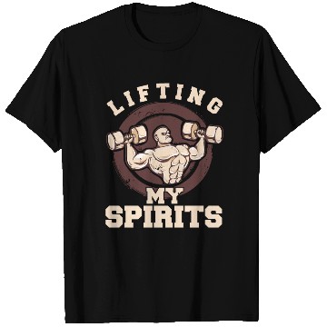 Discover Lifting My Spirits Funny Weightlifting Gym Meme T Shirts