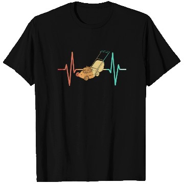 Discover Lawn Mowing Lawn Mower Heartbeat ECG T Shirts