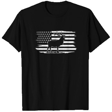 Discover Elk American Flag Ptriotic Hunting Hunter Gift T Shirts