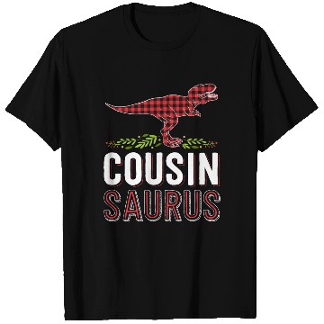 Discover Cousin Saurus T Rex Red Plaid Matching Family T Shirts