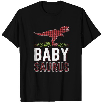 Discover Baby Saurus T Rex Kid Red Plaid Matching Family T Shirts
