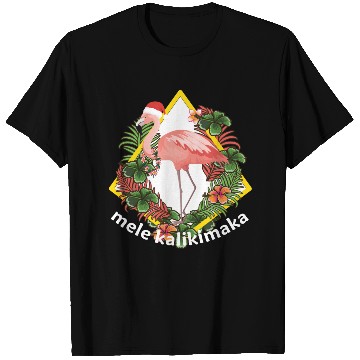 Discover Mele Kalikimaka Flamingo christmas T-Shirts
