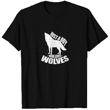 Discover Just A Boy Who Loves Wolves T Shirts