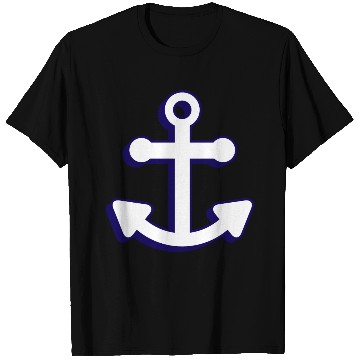 Discover Nautical boat anchor in navy blue and white 3D T Shirts