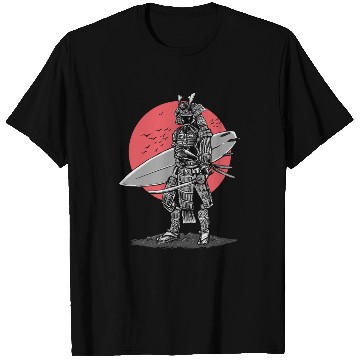Discover Samurai Surfer Red Sun T Shirts