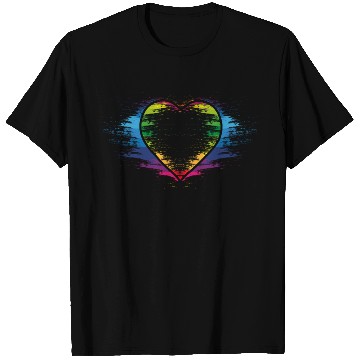 Discover Rainbow heart T Shirts