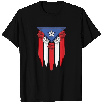 Discover Puerto Rico Flag - Boricua Raised Fists T Shirts