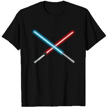 Discover Red and Blue Dueling Crossed Lightsabers T Shirts