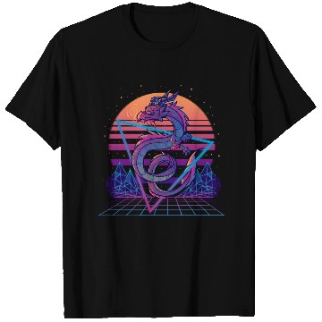 Discover RetroWave Dragon Aesthetic T Shirts