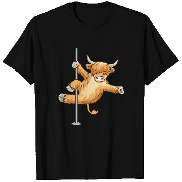 Discover Highland Cattle Scottish Cow Farmer Pole Dance T Shirts