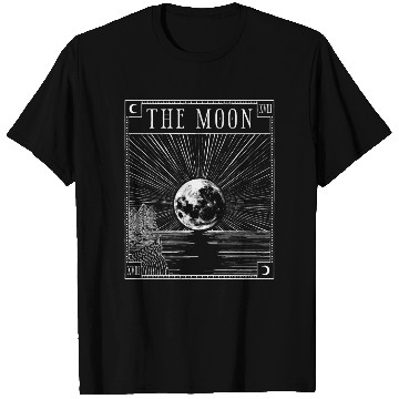 Discover Moon Tarot Card XVIII Occult Witchcraft Gothic T Shirts