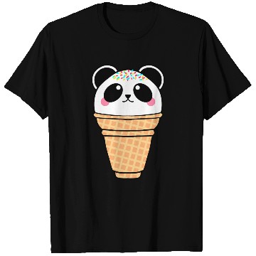 Discover Cute funny sweet Ice cream panda Kawaii cartoon. T Shirts