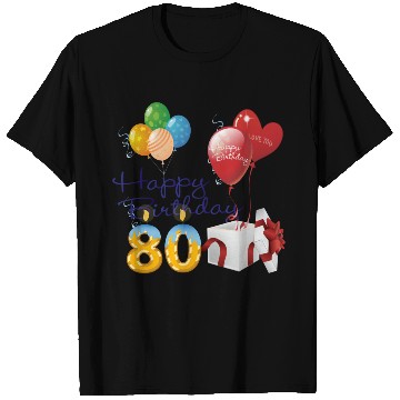 Discover 80th Birthday Anniversary candles balloons present T Shirts