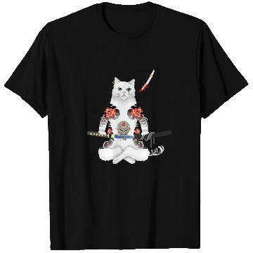 Discover Japanese Samurai Cat Katana Ninja Yakuza Tattoo T Shirts
